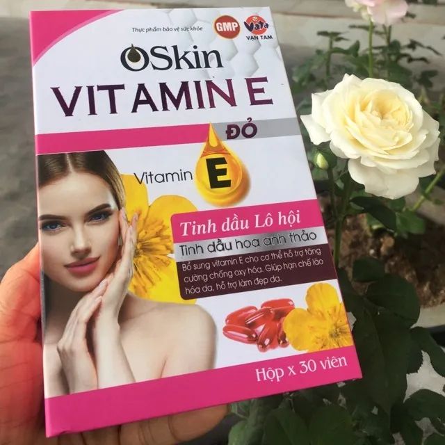 Viên Uống Hỗ Trợ Làm Đẹp Da Oskin Vitamin E Đỏ Hình 2