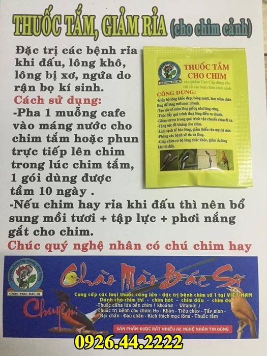 Thuốc Tắm Cho Chim Chào Mào Bác Sĩ hình ảnh 1