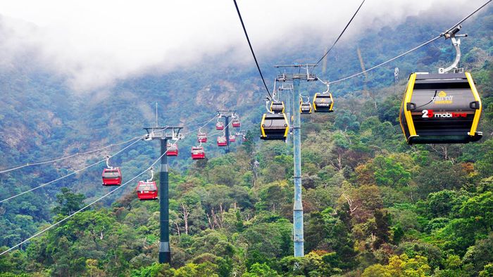 Khoảnh khắc bình minh vàng rực trên tuyến cáp treo Bạch Long