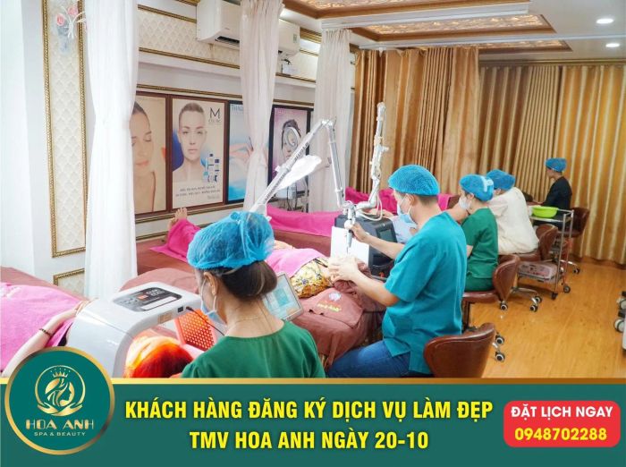 Hình ảnh quy trình làm đẹp chuyên nghiệp tại Thẩm Mỹ Viện Hoa Anh