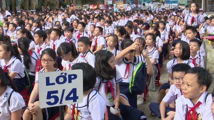 Góc nhìn mới về Trường Tiểu học Diên Hồng - sân trường rợp bóng cây xanh, lý tưởng cho những giờ vui chơi bổ ích.