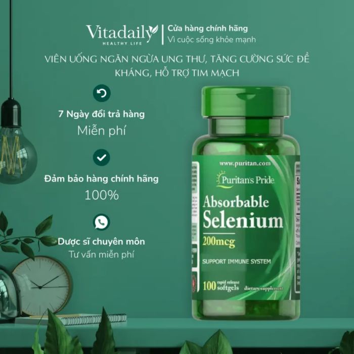 Hình ảnh Puritan's Pride Absorbable Selenium - Bảo vật chống oxy hóa (Ảnh 2)