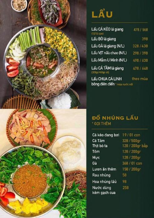 Thực đơn đặc sản miền Nam phục vụ tại nhà hàng