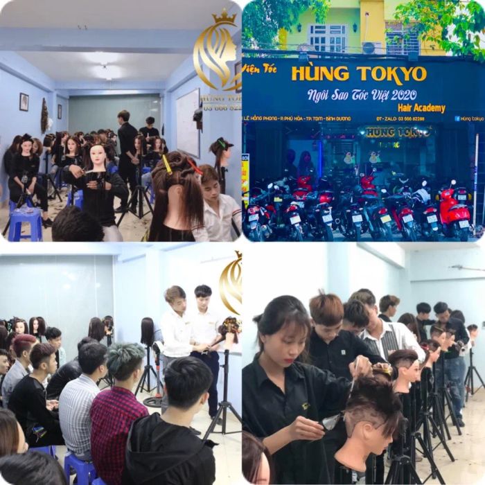 Hình ảnh không gian đào tạo hiện đại tại Viện Tóc Hùng Tokyo