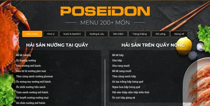 Buffet Poseidon - Điểm đến lý tưởng cho tín đồ hải sản