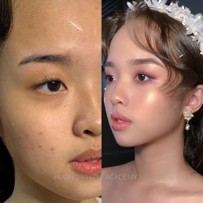 Tác phẩm make-up cô dâu thanh thoát của HuongPhieu