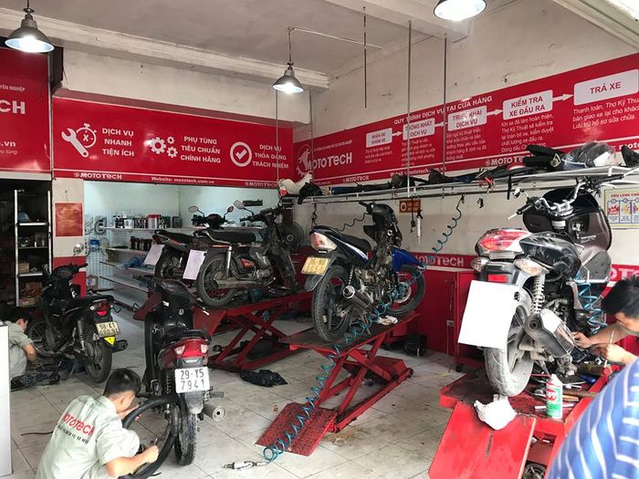 Hình ảnh minh họa quy trình bảo dưỡng xe máy chuyên nghiệp