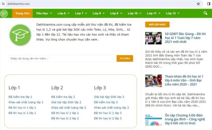Hệ thống đề thi trên Dethikiemtra.com - Kho tài liệu đa dạng, phong phú