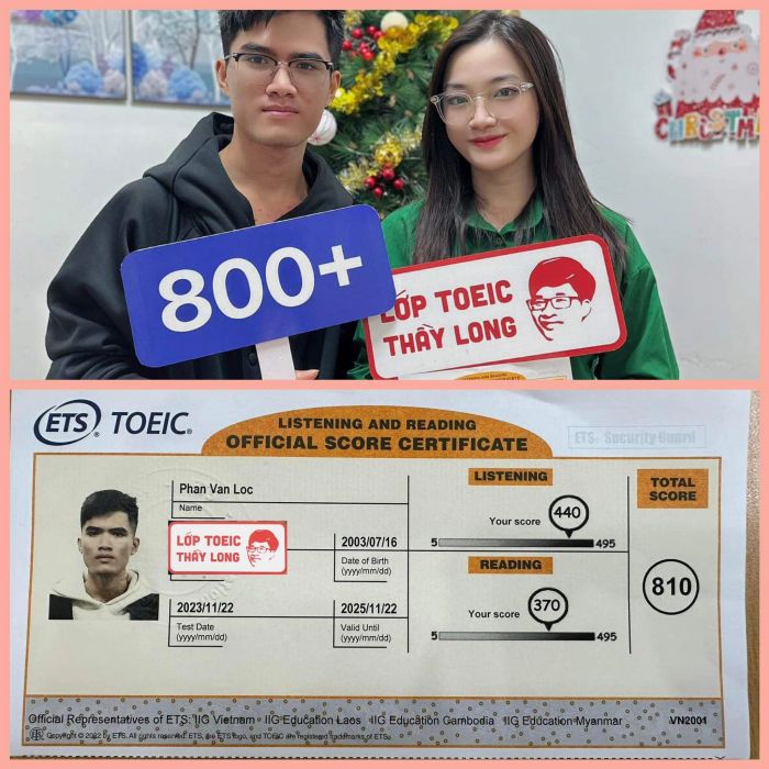 Hình ảnh lớp học TOEIC đầy cảm hứng của Thầy Long