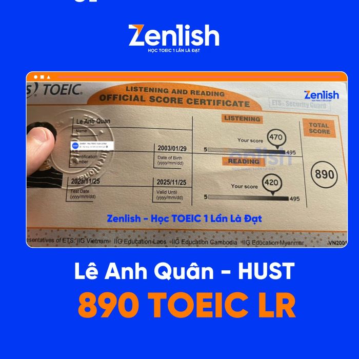Hình ảnh học viên xuất sắc tại Zenlish