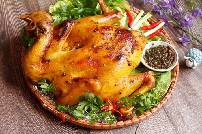 Gà nướng vàng ươm thơm phức