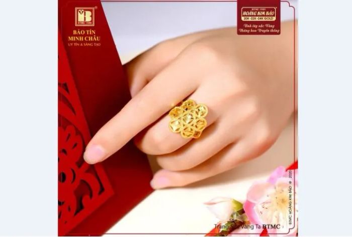 Bộ sưu tập nhẫn kim tiền phong thủy tại Bảo Tín Minh Châu