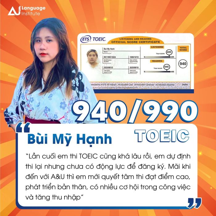 Hình ảnh lớp học sôi động tại A&U Language Institute