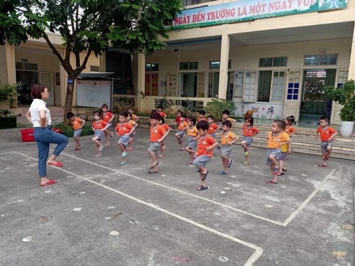 Không gian xanh mát tại Trường Mầm non Yên Sơn