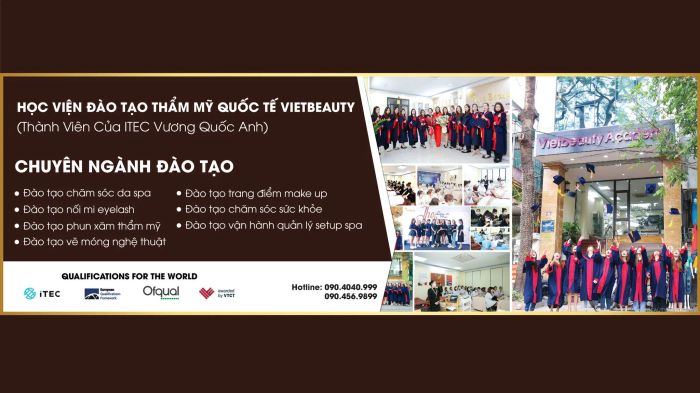 Không gian đào tạo hiện đại với trang thiết bị tối tân tại Viet Beauty Academy