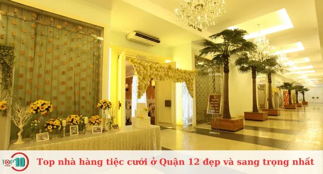 Danh sách các nhà hàng tiệc cưới đẹp và sang trọng tại Quận 12, nơi bạn có thể lựa chọn cho ngày cưới của mình một không gian hoàn hảo.