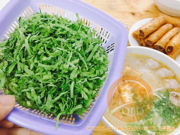 Bánh canh Quảng Bình ăn kèm rau cải thái nhỏ – Một món ăn đặc sản chuẩn Quảng Bình