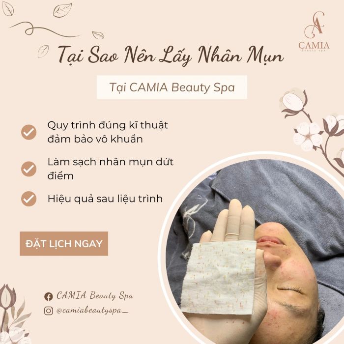 Hình ảnh quy trình trị mụn chuyên nghiệp tại CAMIA Beauty Spa