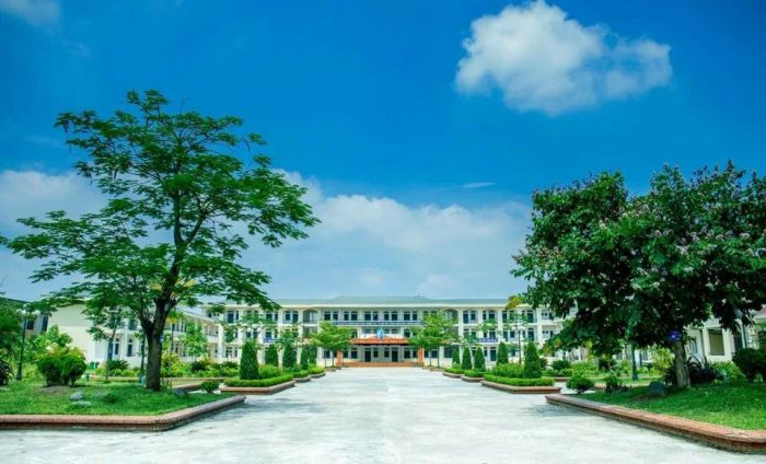 Không gian xanh mát tại THCS Sài Sơn