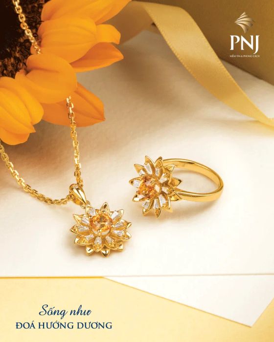 Hình ảnh không gian trưng bày sang trọng tại PNJ