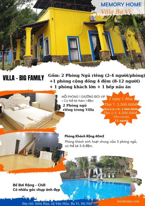 Memory Home – Khoảnh khắc thư giãn bên hồ và vườn tại Ba Vì