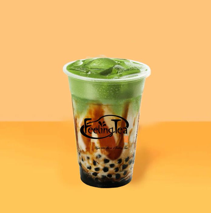 Hình ảnh Feeling Tea với ly trà sữa nghệ thuật