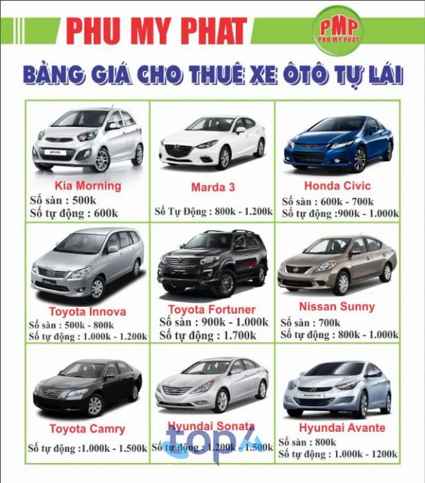 Phú Mỹ Phát - Chuyên gia cho thuê xe tự lái