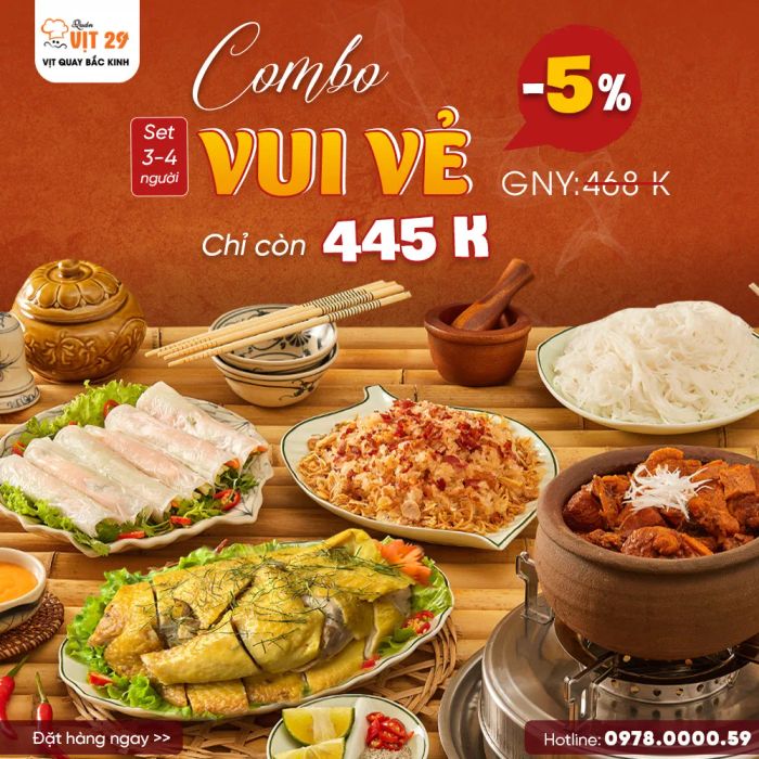 Hình ảnh không gian hiện đại và các món ăn đặc trưng tại nhà hàng