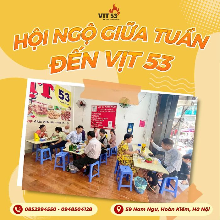 Hình ảnh món vịt nướng vàng ươm hấp dẫn tại Vịt 53 Nam Ngư