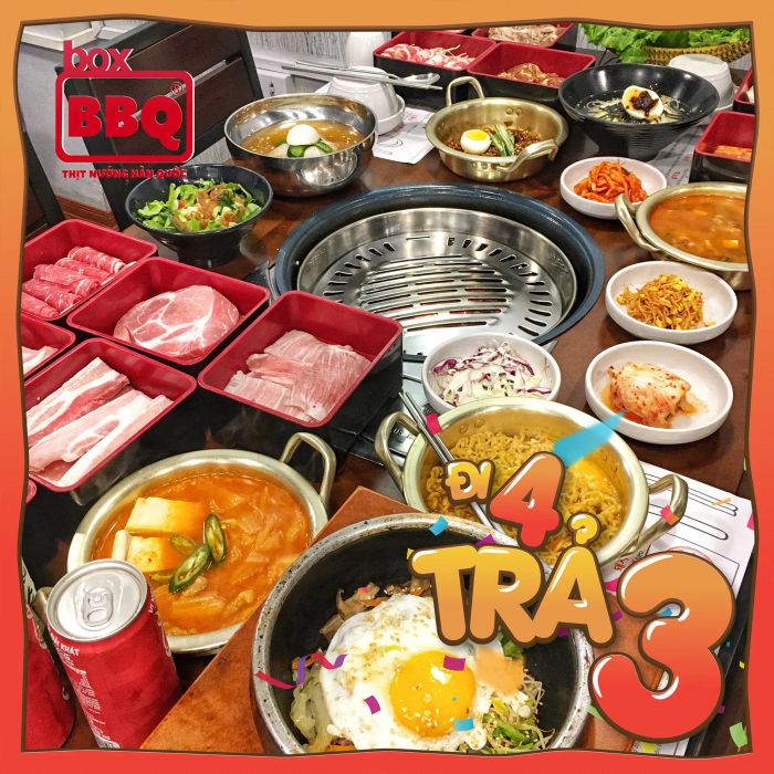 Nhà hàng thịt nướng Box BBQ - 착한고기 ảnh 2 - Khoảnh khắc ẩm thực đầy nghệ thuật khi những miếng thịt một nghìn chỉ với vân mỡ tinh tế đang được nướng vàng ruộm trên vỉ.