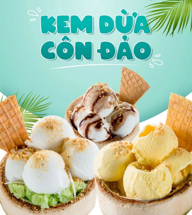 Không gian thưởng thức tại Cocoo - Kem dừa Côn Đảo