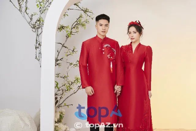 nơi may áo dài cưới phong cách truyền thống tại TP.HCM