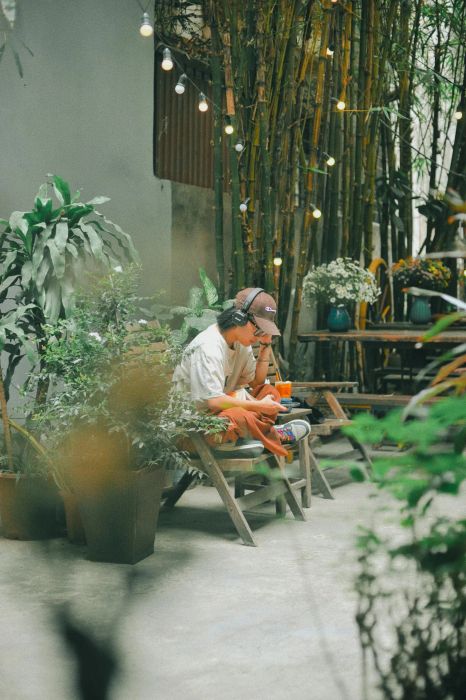 Không gian xanh mát tại Cafe Nhà 41