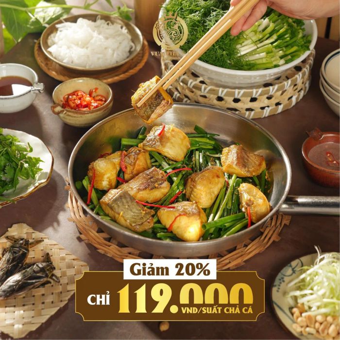 Không gian sang trọng tại Vua Chả Cá 76 Trần Thái Tông