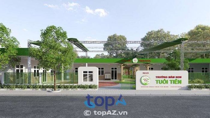 Ngôi trường Tuổi Tiên tại Dĩ An - Nơi ươm mầm những tài năng nhí với cơ sở vật chất hiện đại cùng không gian xanh mát.