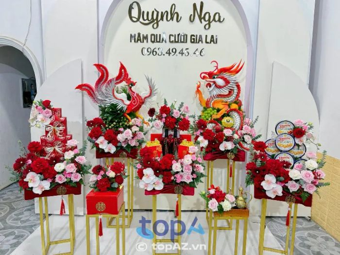 Tráp lễ – Mâm quả cưới hỏi Quỳnh Nga Gia Lai