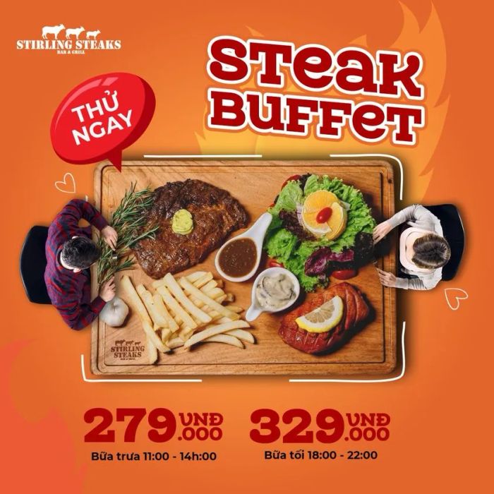Stirling Steaks Vietnam - Tận hưởng món ăn đẳng cấp trong không gian ấm cúng