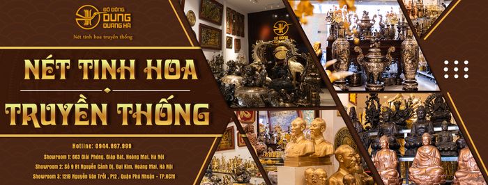 Tác phẩm đồ đồng mỹ nghệ tinh xảo tại Dung Quang Hà