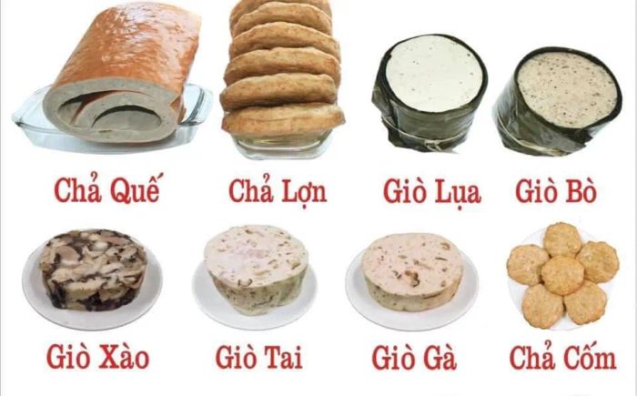 Không gian bày bán đặc sản tại Giò Ngon Tân Hương Lan