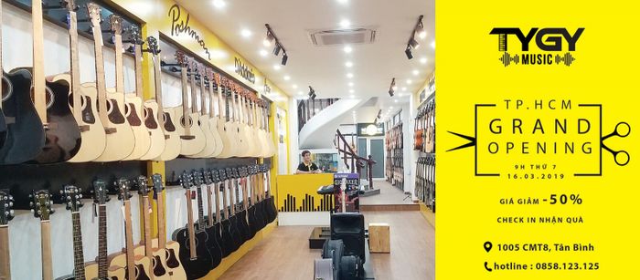 Không gian trưng bày đa dạng tại Tổng Kho Nhạc Cụ TYGY