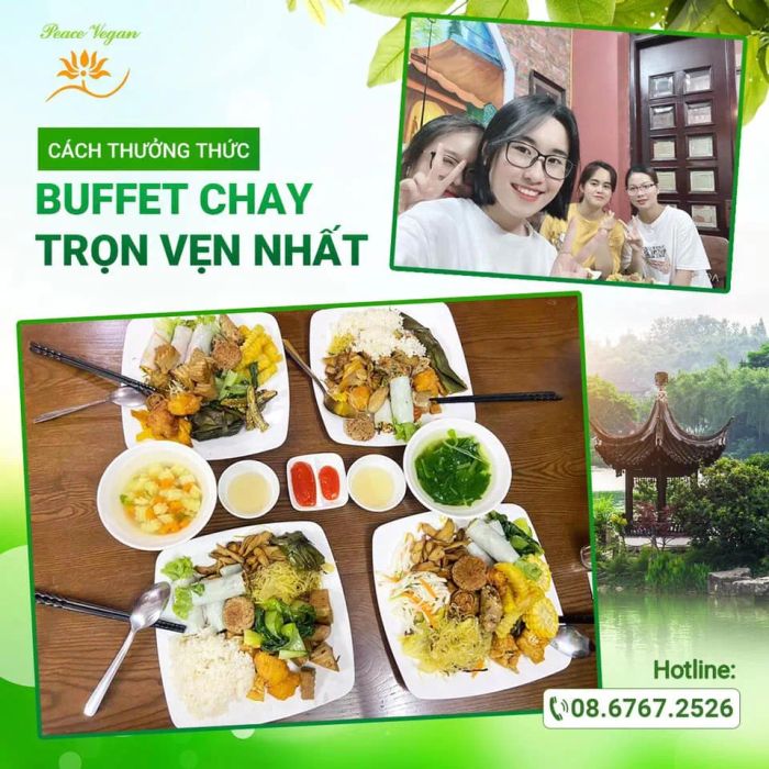 Bữa tiệc buffet chay đa dạng tại Peace Vegan