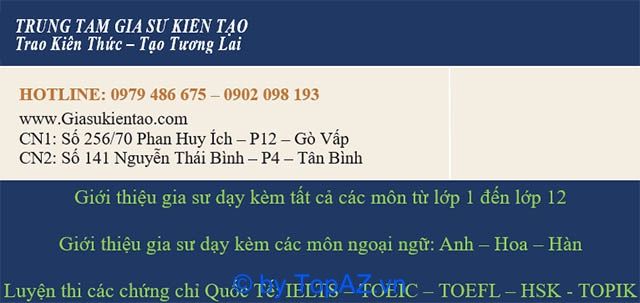 Gia sư dạy tiếng Anh tại TPHCM