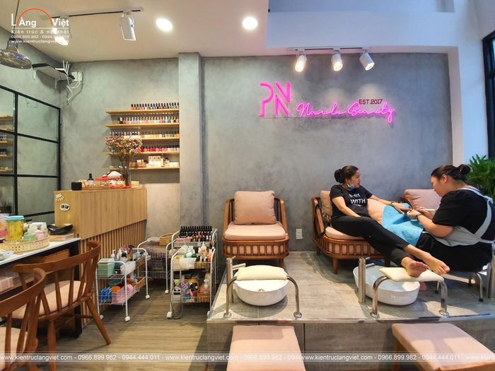 Không gian tiệm nail đẹp chuẩn phong thủy từ Nội Thất Làng Việt