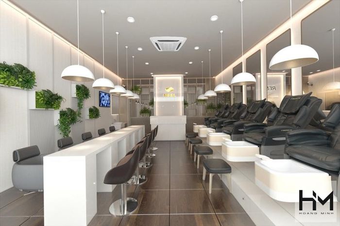 Hình ảnh thiết kế tiệm nail đẹp bởi Hoàng Minh Decor