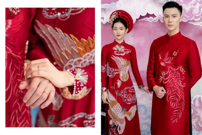 Hình ảnh áo dài thêu tay Hà Cúc