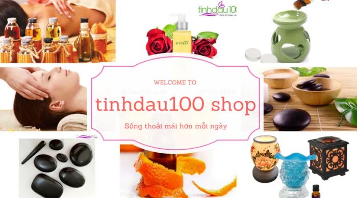 Không gian trưng bày sản phẩm tại Tinh Dầu 100