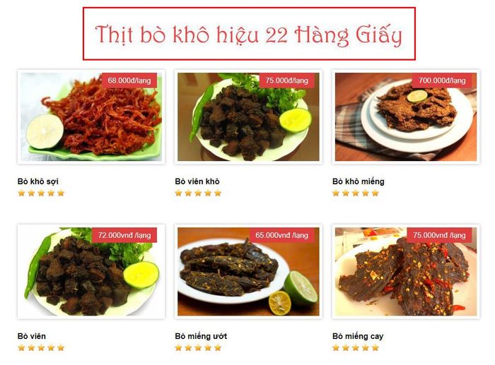 Hình ảnh Thịt Bò Khô 22 Hàng Giấy - Đặc sản phố cổ
