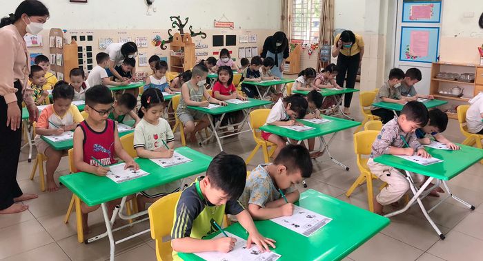 Khoảnh khắc học tập vui vẻ tại Trường mầm non Thượng Thanh