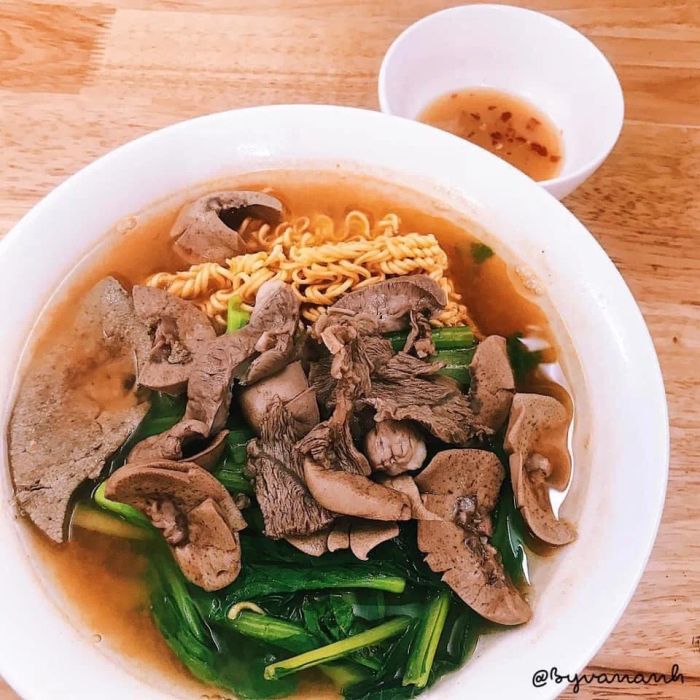 Hình ảnh mì tim cật đặc trưng tại 3Duy