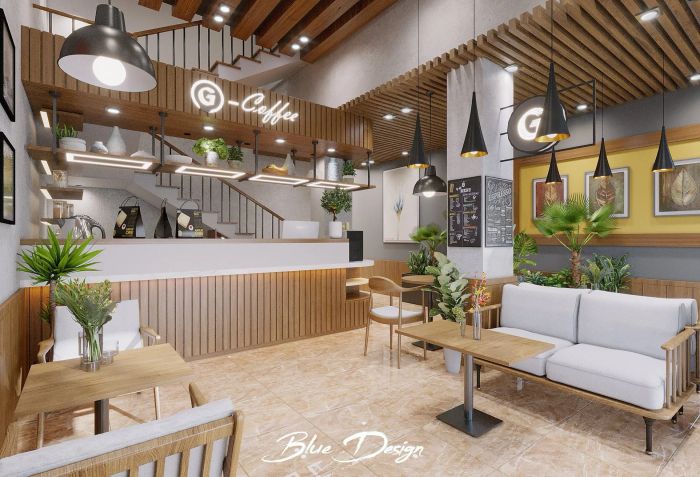 Blue Design - Không gian thiết kế sáng tạo cho quán cà phê